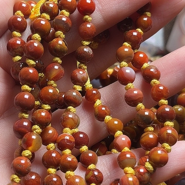 气***虹玛瑙/玉髓未镶嵌项链