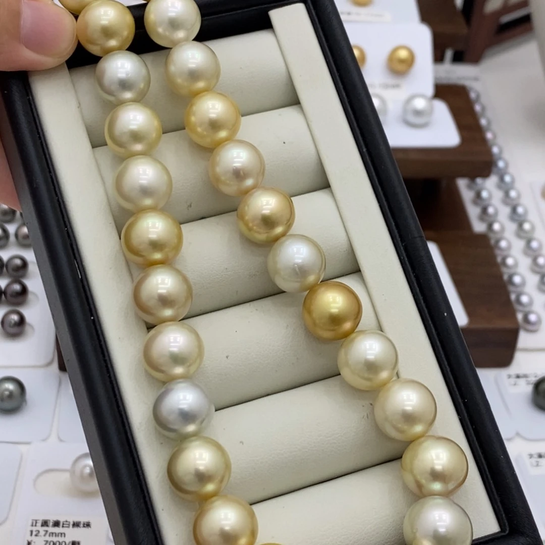 未镶嵌海螺珠颈饰南洋金珠项链 12-13.5