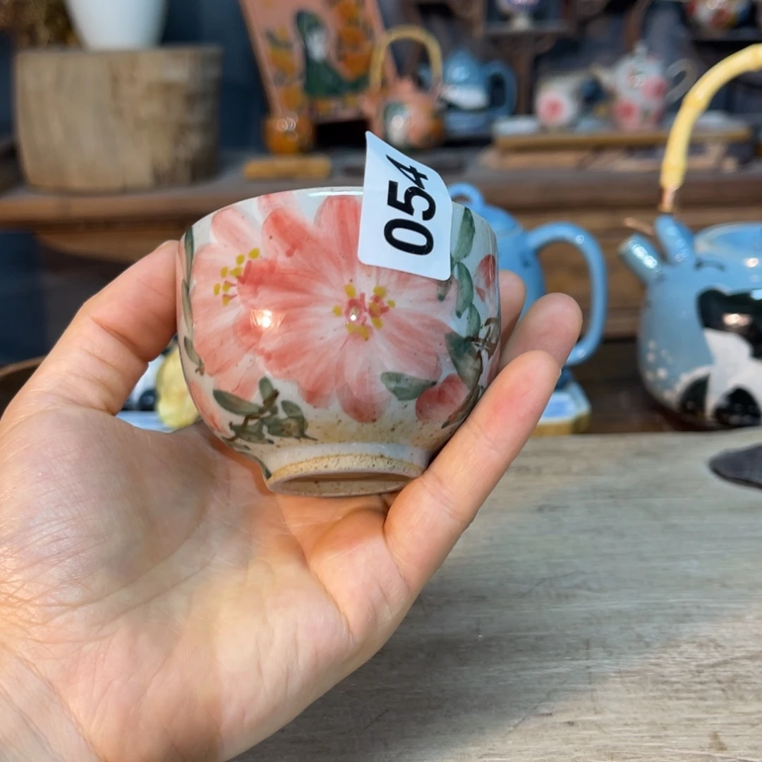 壶素浅陶瓷手工手绘