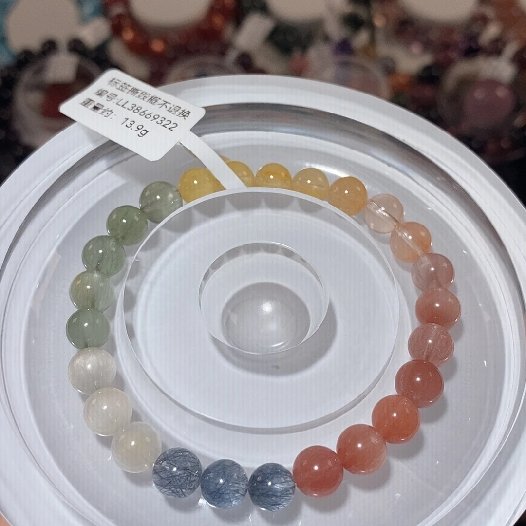 水晶手链未镶嵌F彩兔毛7.5