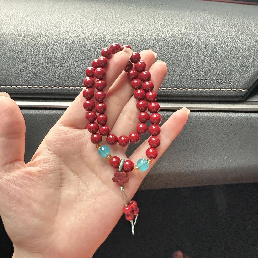 天然辰砂大唐红手串（无礼盒）@@@SP214A