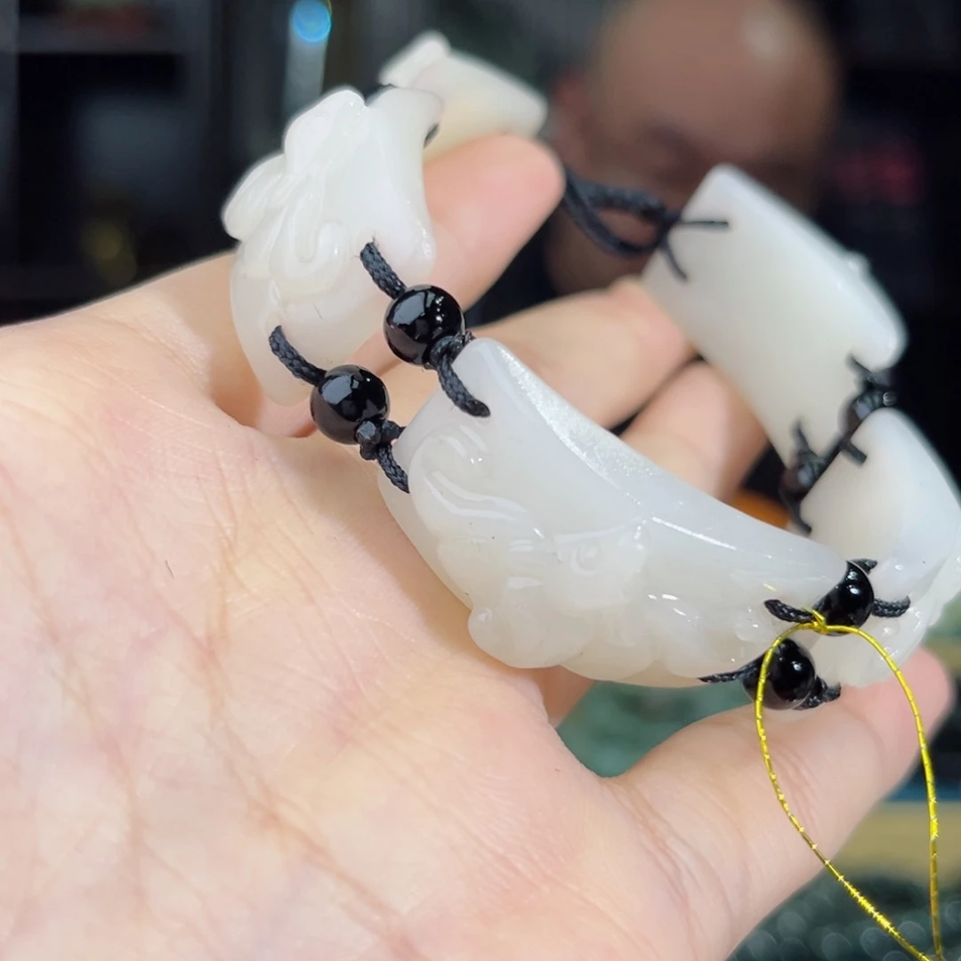 和田玉手链未镶嵌手串纯天然和田玉青海料