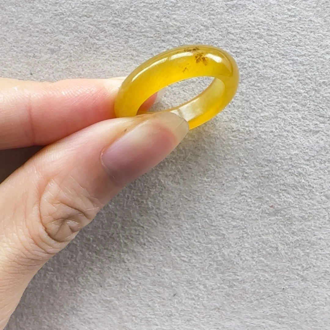 蛇纹石玉未镶嵌戒指17码