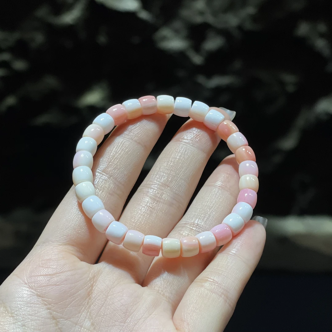 非金属玻璃手链 YS9083 粉色直切单圈手链