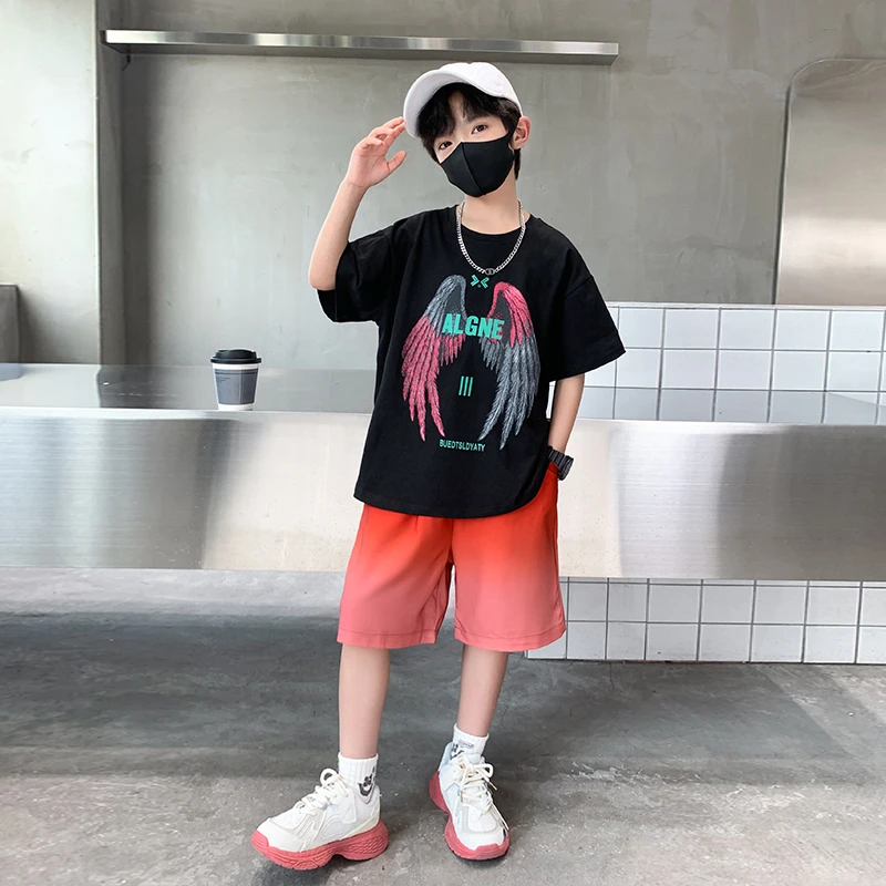 儿童装男童夏装短袖套装2025新款夏季中大童痞帅气男孩时髦潮