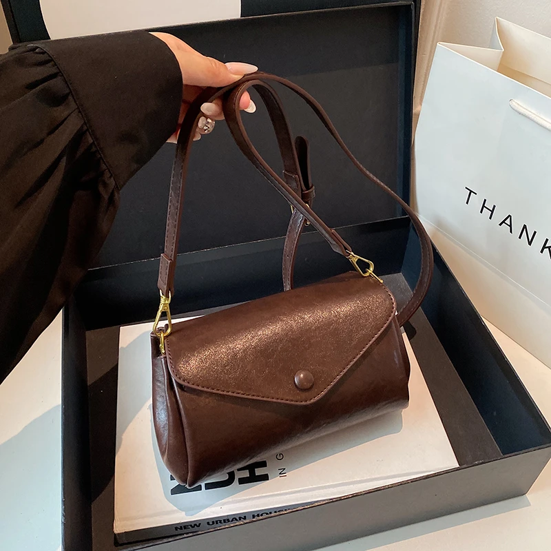 2025新款多隔层单肩包气质百搭斜挎包休闲简约通勤软皮风琴包包女