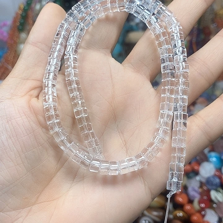 未镶嵌玛瑙/玉髓珠宝半成品天然白水晶隔片卡6mm
