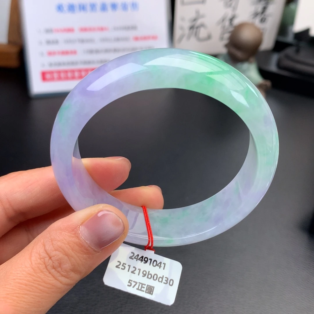 翡翠未镶嵌手镯糯冰红春彩紫罗兰轮胎