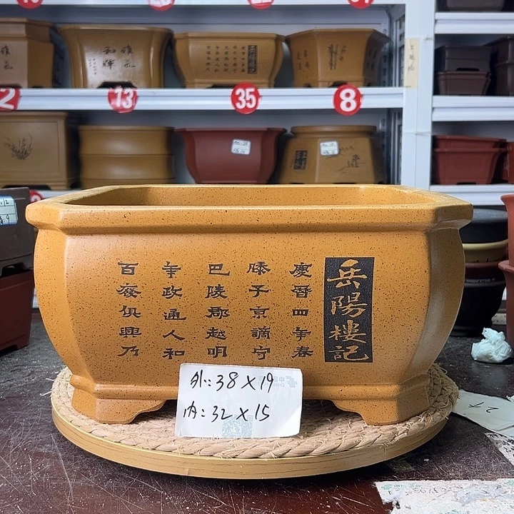 紫砂花盆蛇年大吉