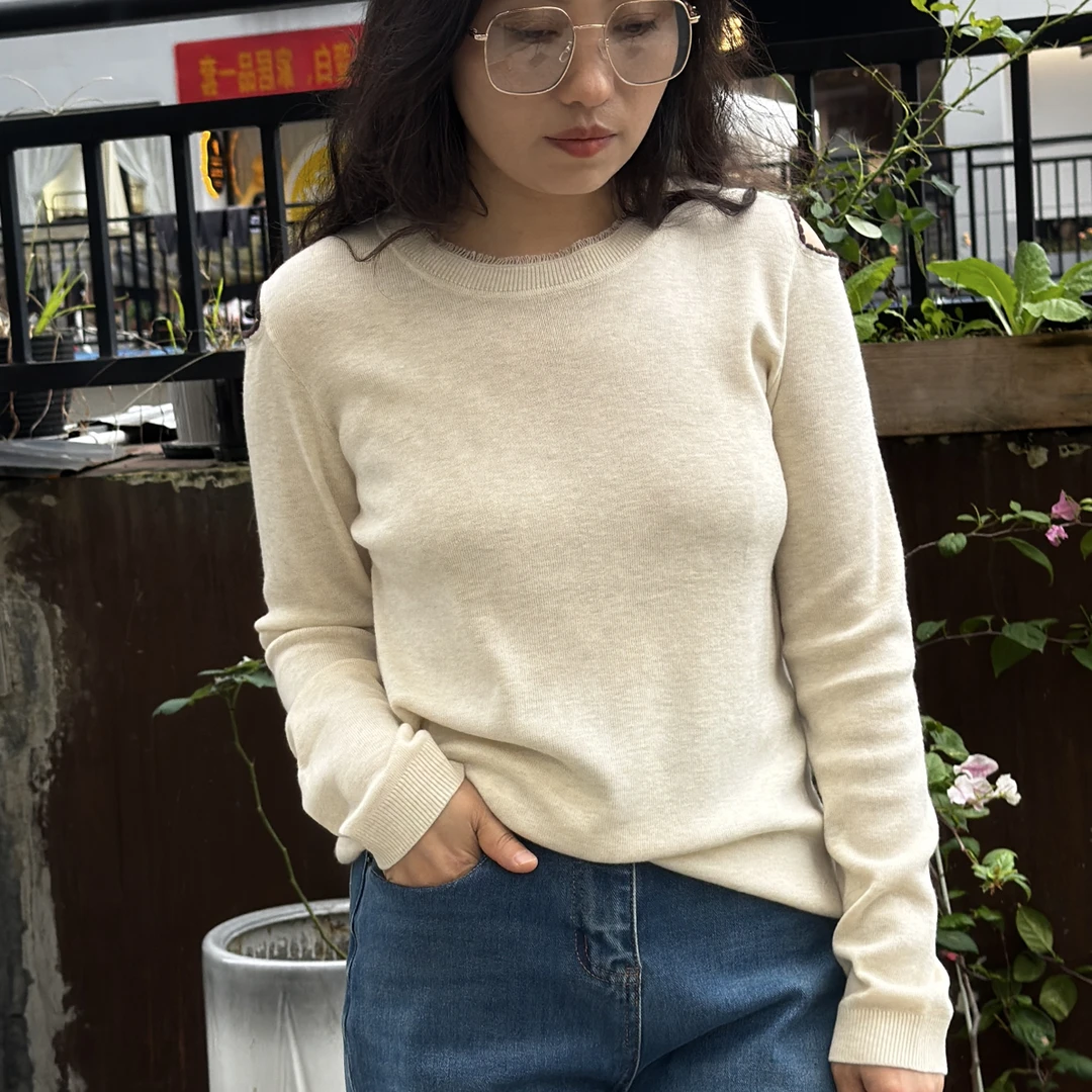 网红毛衣针织女内搭衫常规薄款圆领时尚常规款
