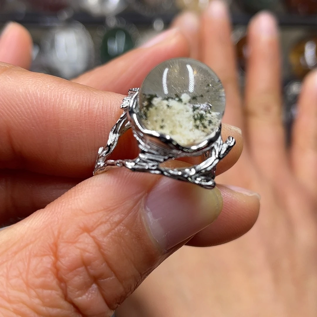 【闪购商品】水晶珠宝半成品银S925镶嵌戒指