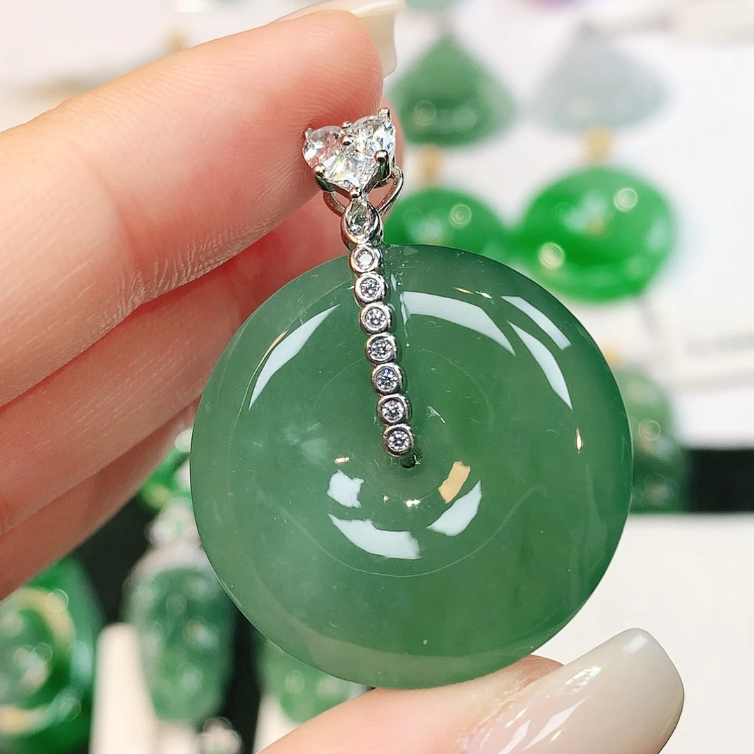 翡翠银S925镶嵌颈饰