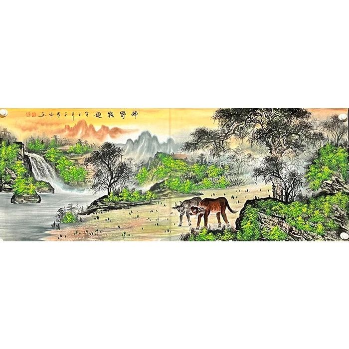 南唐书画艺作品山水国画178x68CM