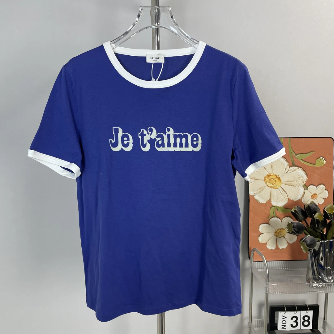 全新未使用 Celine/思琳 Celine 专柜价3700 蓝色 短袖 全新 L码
