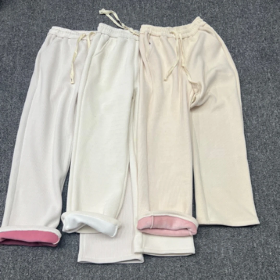 窄板高腰加绒加厚小众高货怀旧风大口袋灯芯绒长裤白色时尚休闲