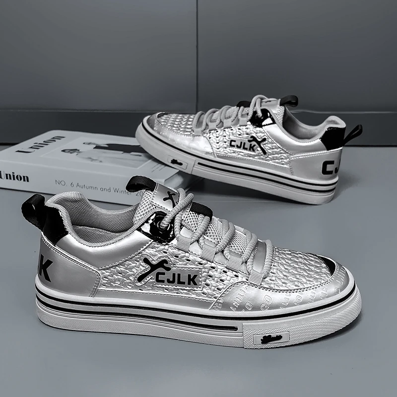 【设计师款】2025夏季新款男士潮流百搭透气软弹休闲鞋网面镂空板鞋