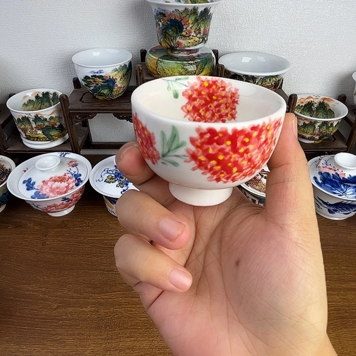 忠意堂釉下彩红牡丹微瑕不退