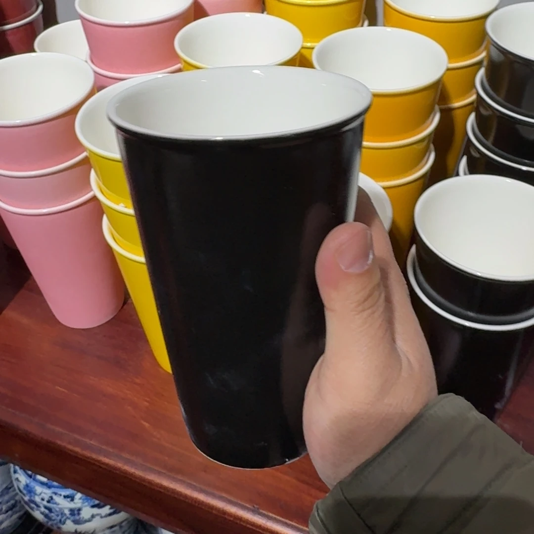 磨砂黑大号可乐杯容量500cc