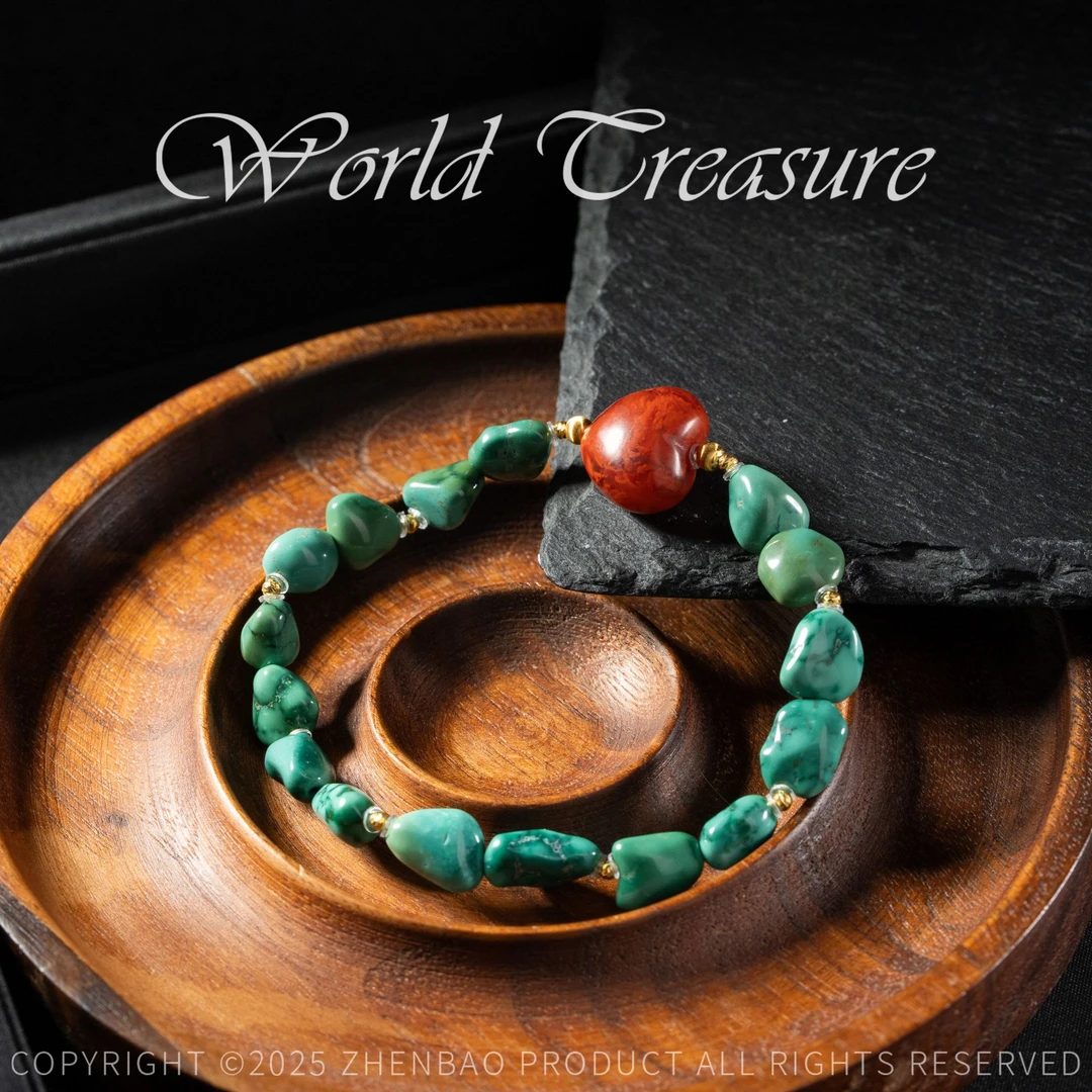 【世间臻宝】绿松DIY糖豆手串/Q3306/7m/多样性发一件/5