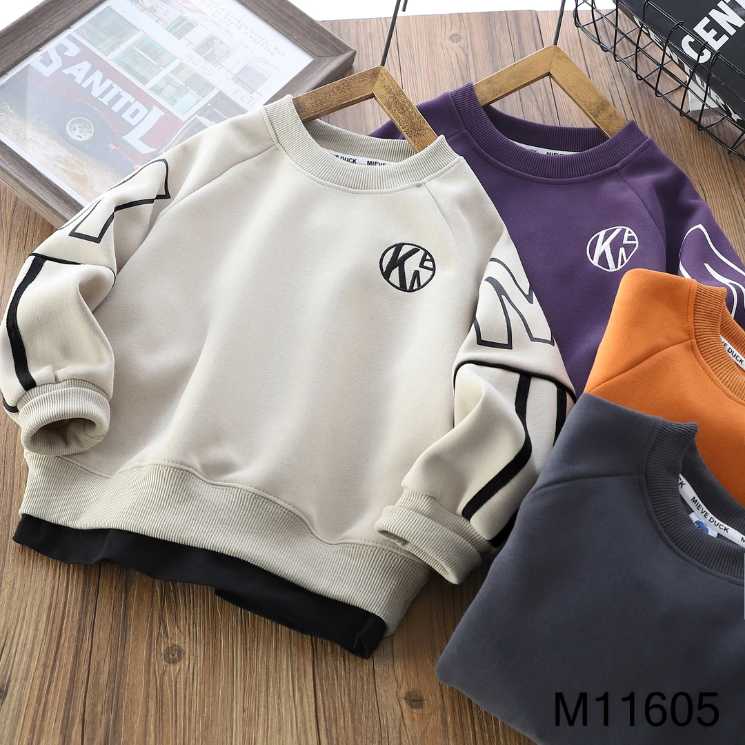 【MIEVE DUCK】秋款儿童卫衣假两件休闲韩版圆领套头卫衣11605