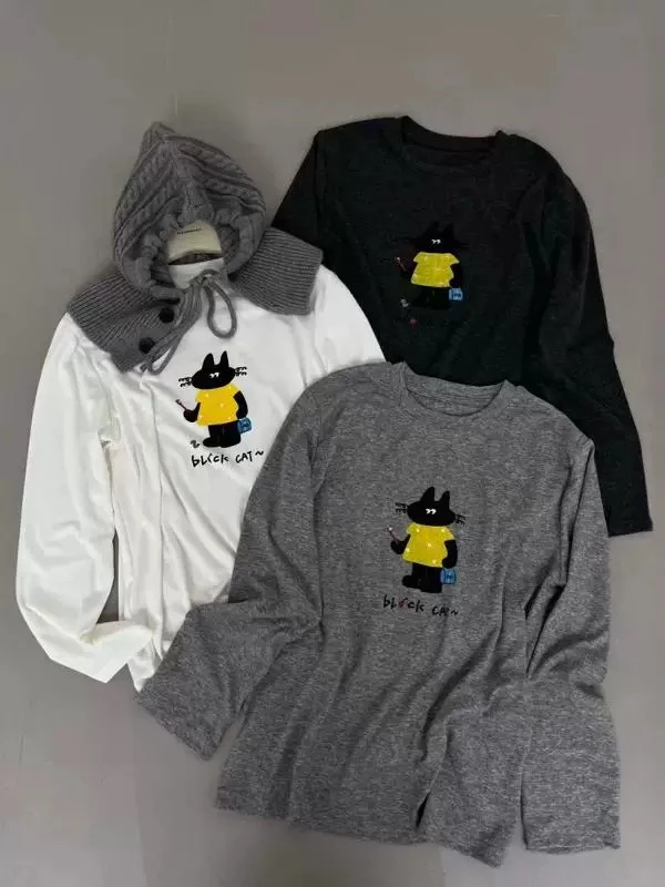 韩版卡通小猫咪T恤