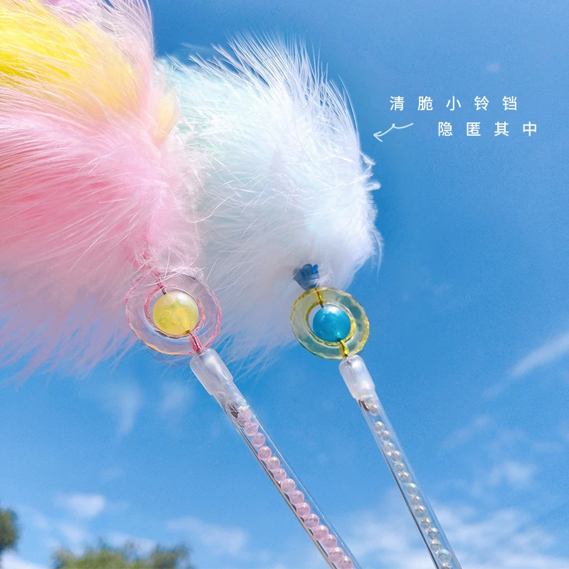 柔软逗猫棒洁齿铃铛羽毛猫咪宠物用品互动仙女棒猫玩具加量