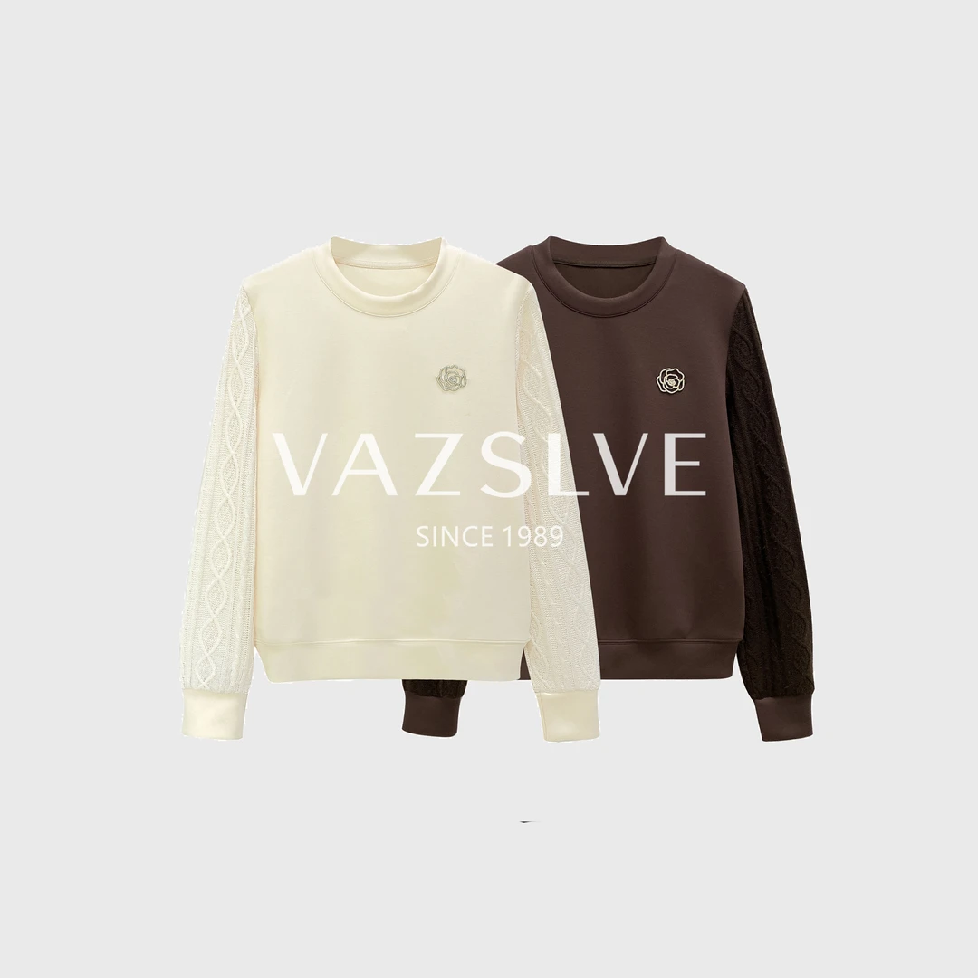 【VAZSLVE/全新奢品】捡漏 #时尚拼接长袖T恤2025个性上衣#68322