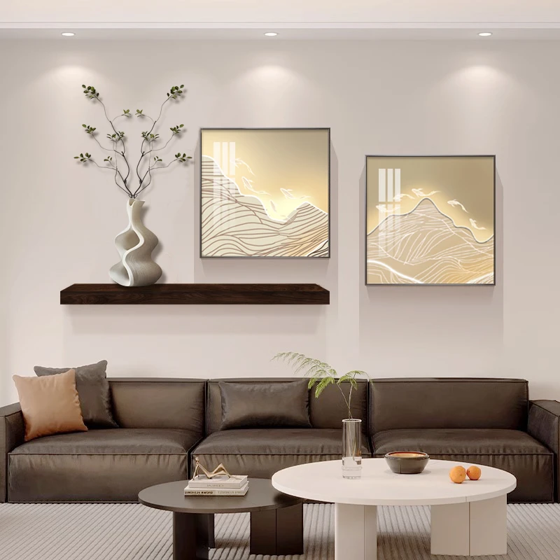 日照金山客厅装饰画轻奢高级感沙发背景墙挂画山脉壁画