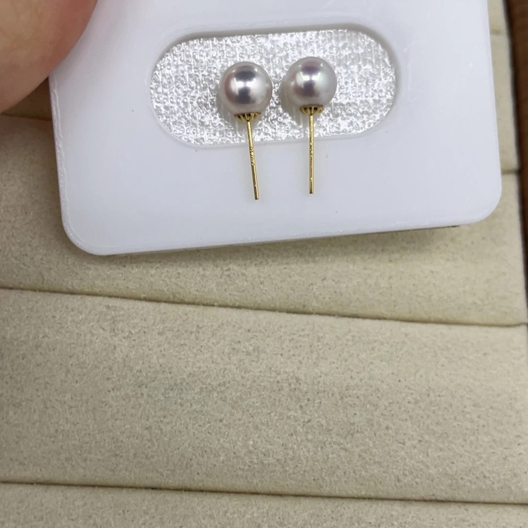 海水珍珠耳饰18K金镶嵌