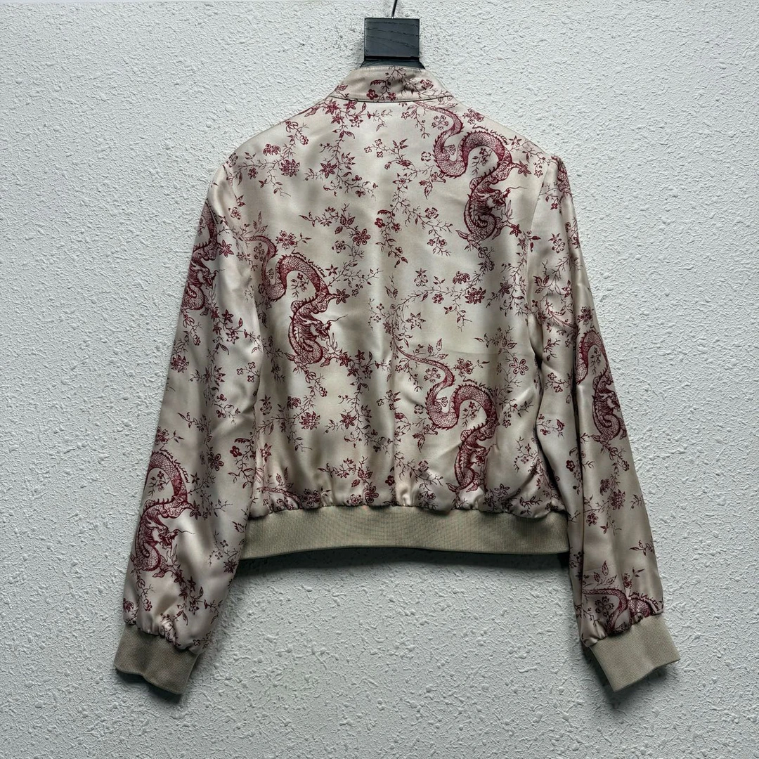 全新未使用 LouisVuitton/路易威登 龙年满印真丝外套 36 YH16740