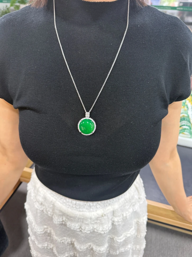 天然高冰玉髓蛋面吊坠+戒指+耳钉 三件套（多样性发其一）