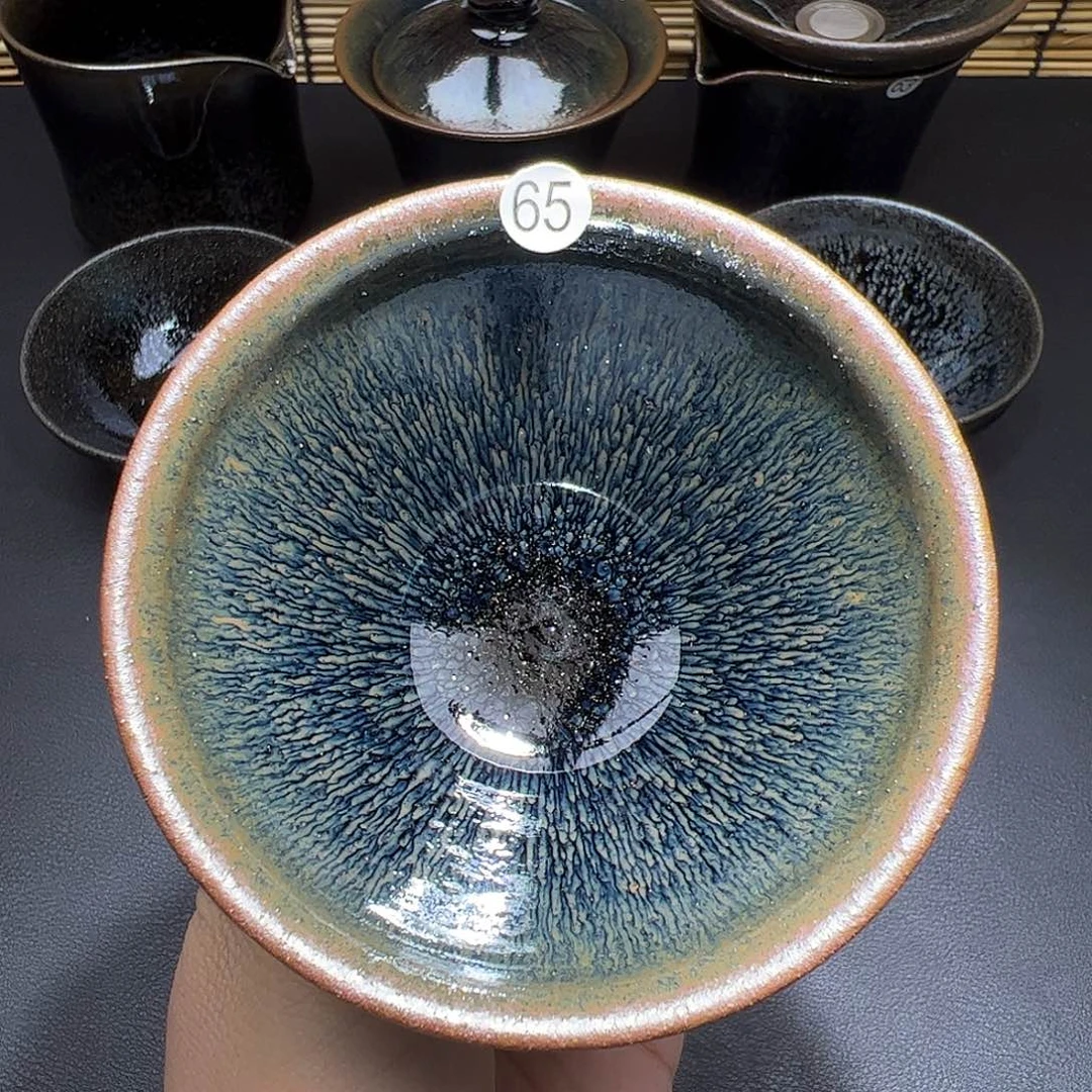 茶盏龙窑柴烧建盏，束口