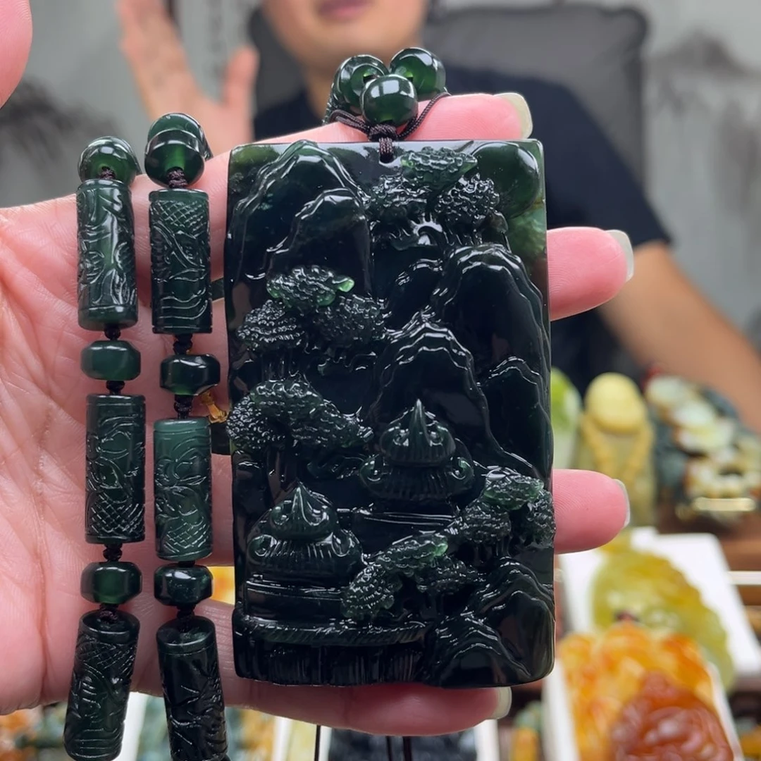 岫玉未镶嵌挂件挂件