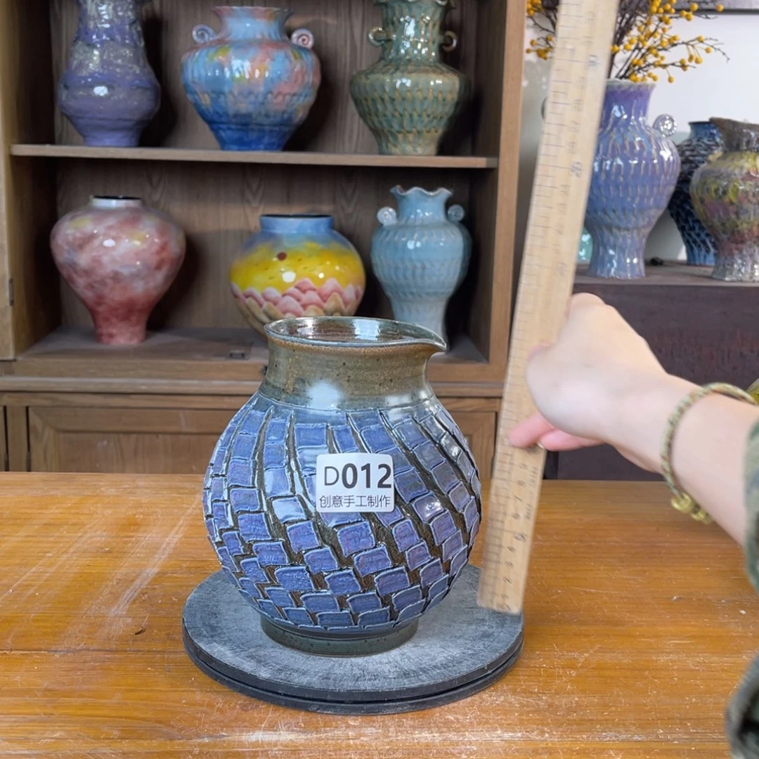 摆件陶瓷花瓶高17.5口径8清仓特价