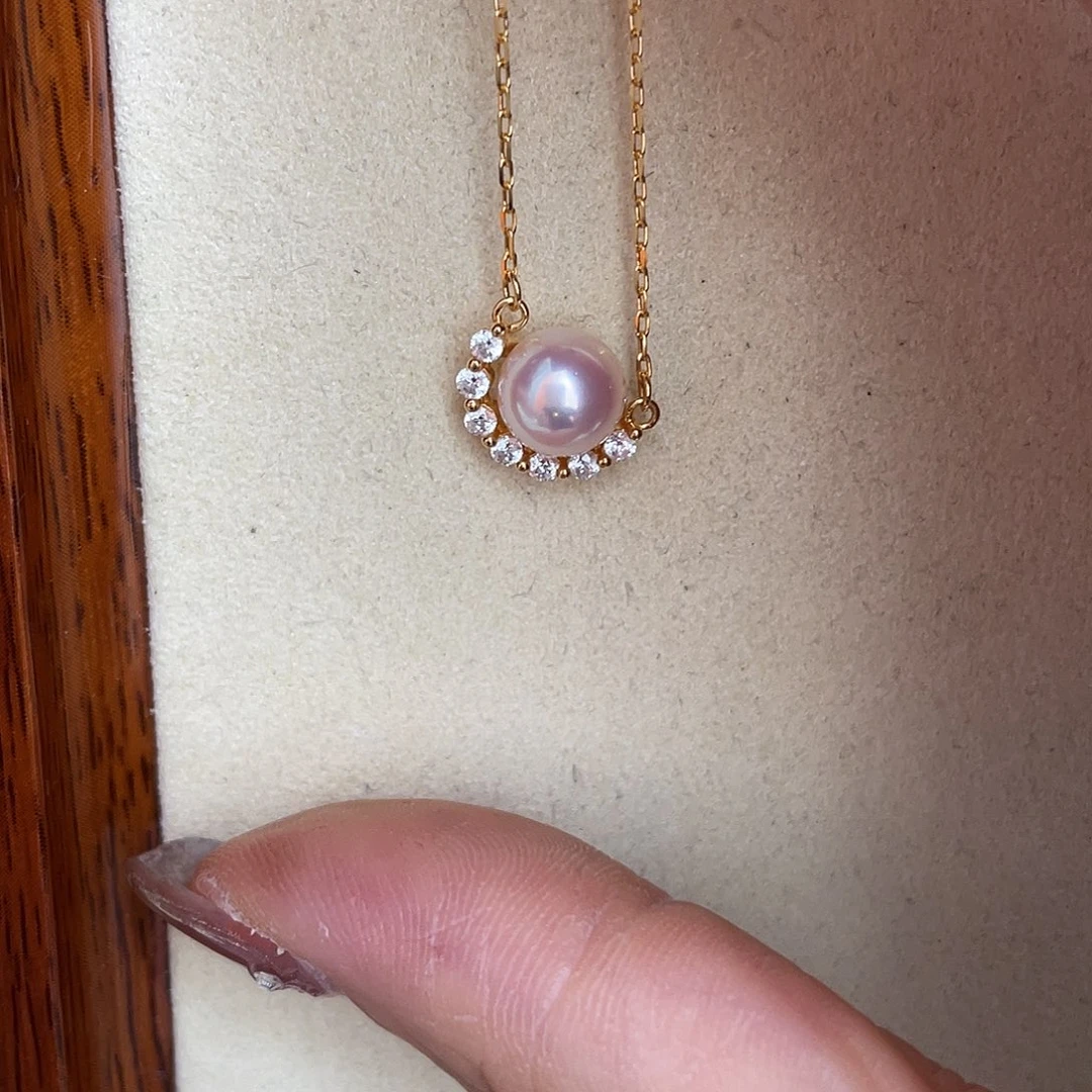 海水珍珠银S925镶嵌颈饰