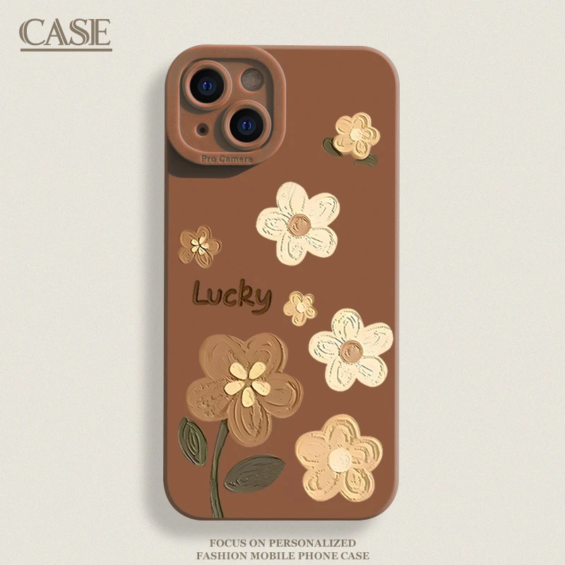 油画花朵适用iPhone17ProMax手机壳16苹果15软14瞳影13磨砂1211xr