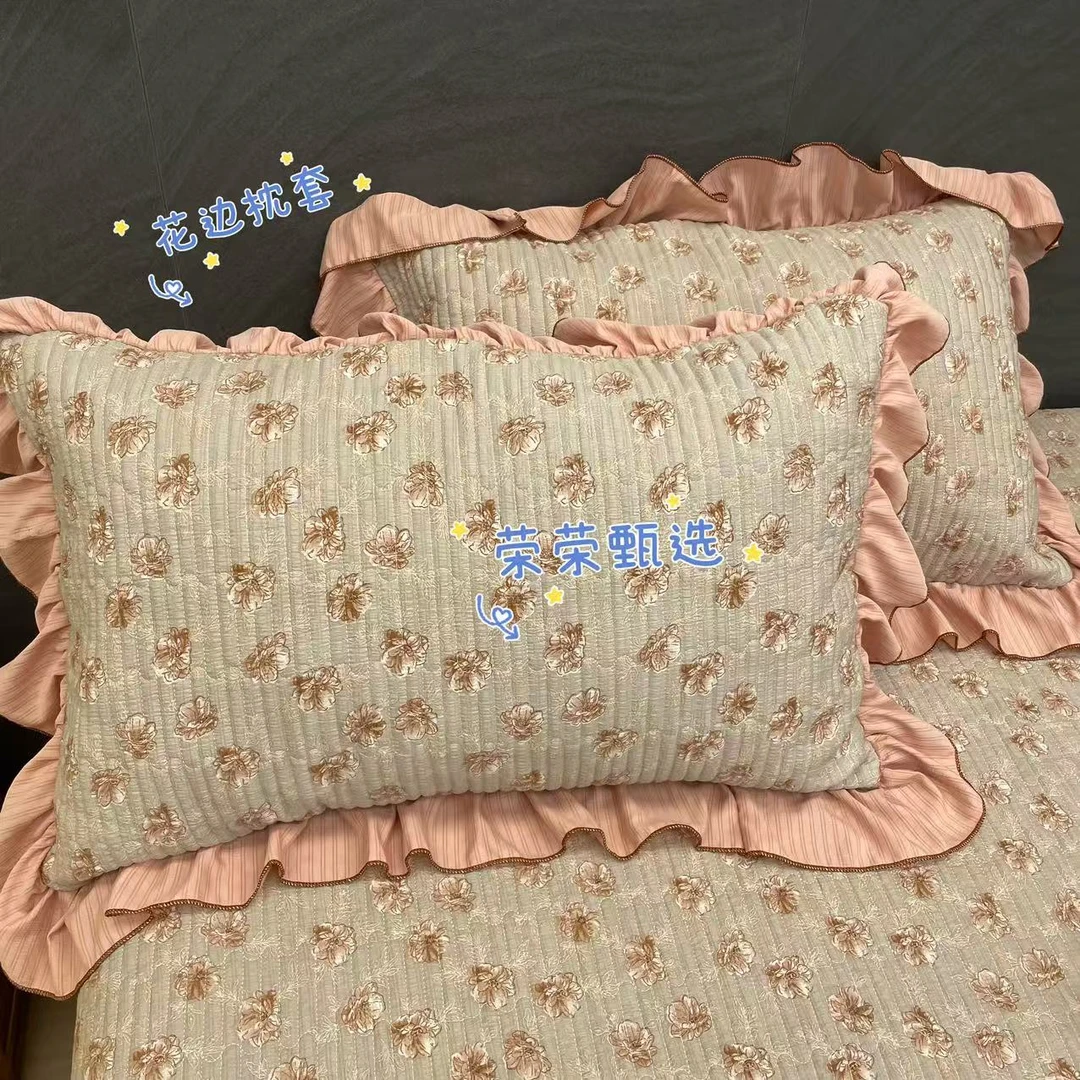 【RR荣荣】夏季新品-金丝玫瑰枕套-小香丝枕套尺寸48*74绗缝夹棉