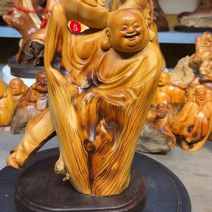 柏木太行崖柏弥勒佛