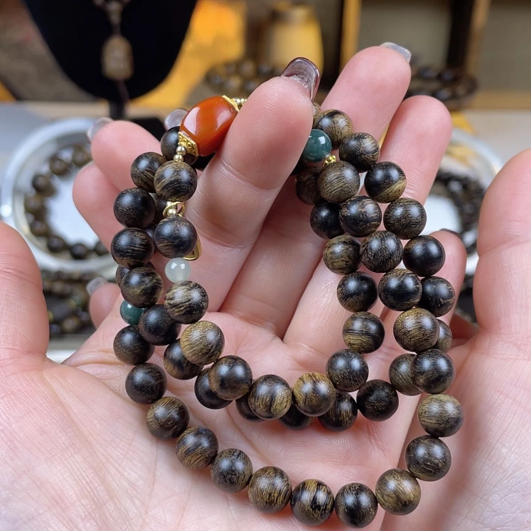 【闪购商品】沉香手串玫**茶越南芽庄白棋楠留疤