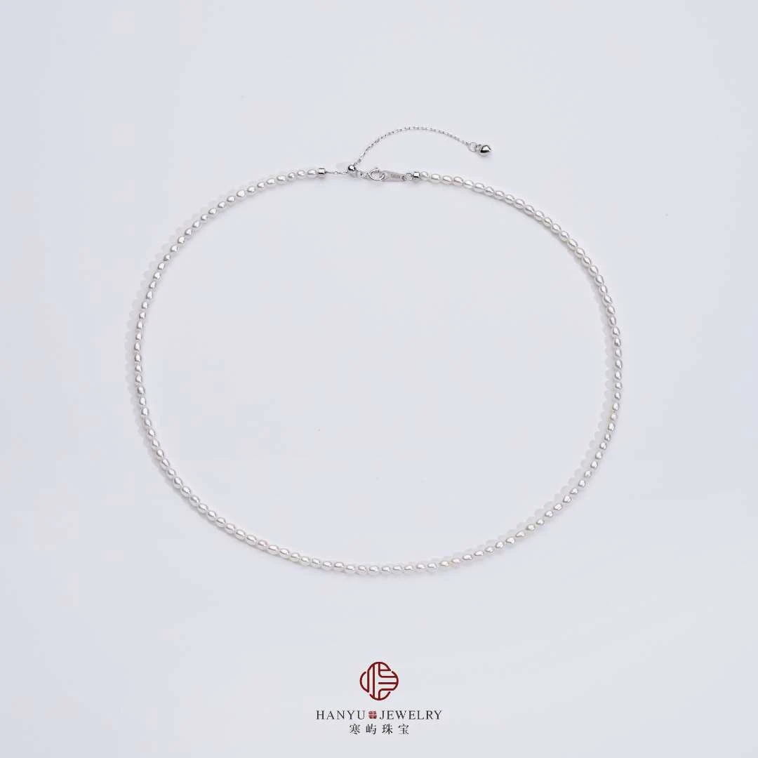【毕加索】淡水无核白色keshi珍珠项链/3mm左右/s925