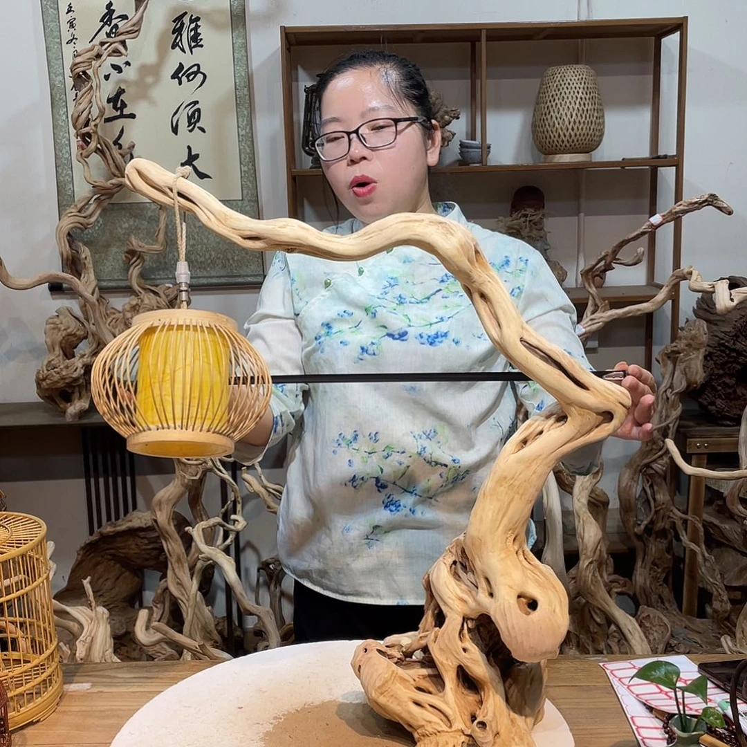 香杉木杜鹃根根艺摆件
