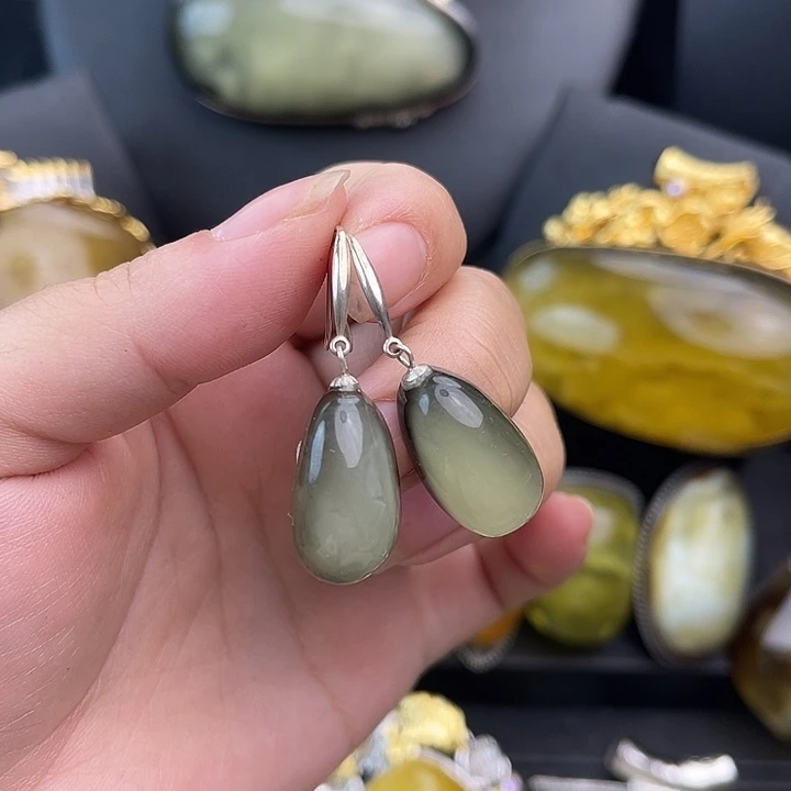 琥珀银S925镶嵌裸石