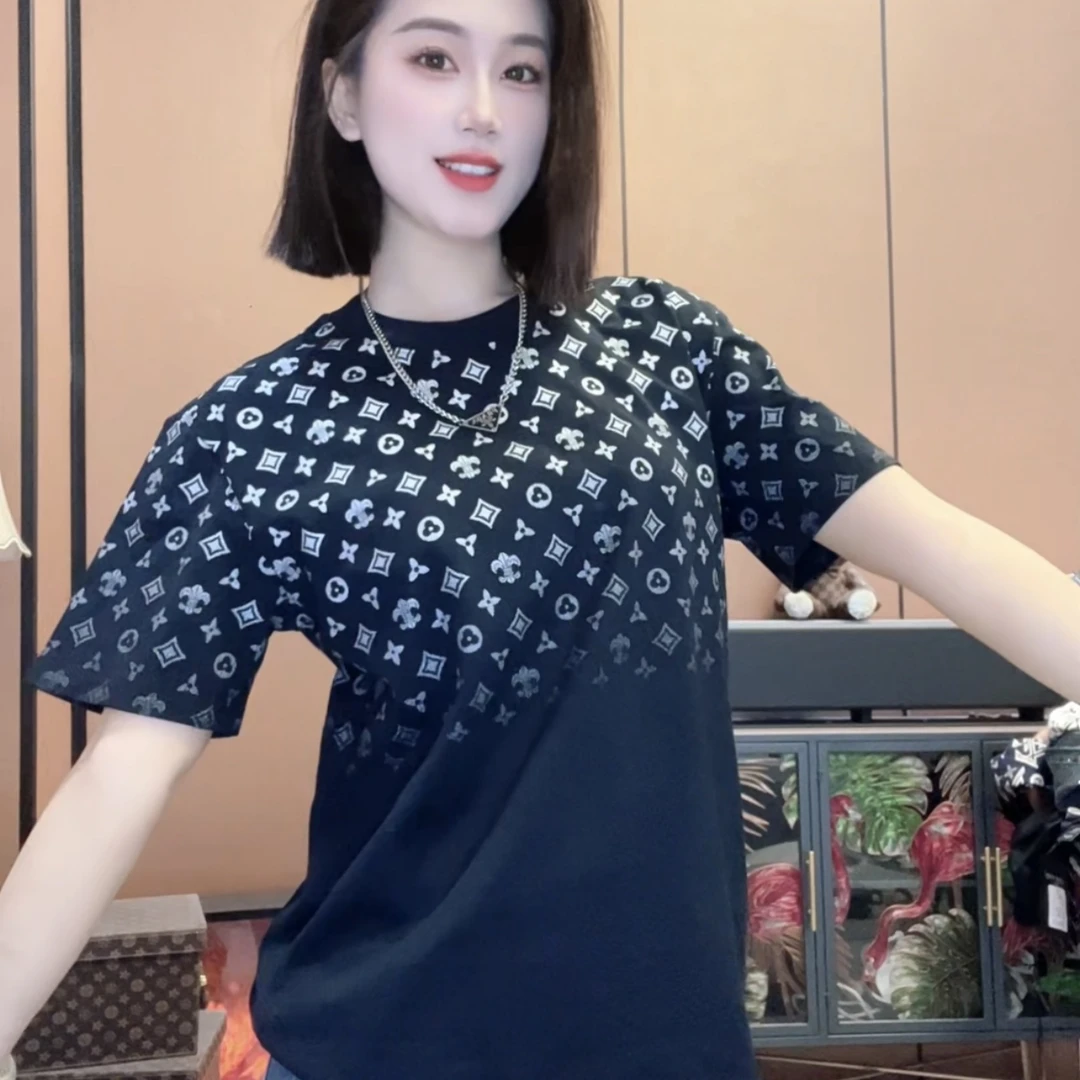 【幻变绮衣】2025夏季新款渐变工艺潮牌男女同款短袖休闲百搭