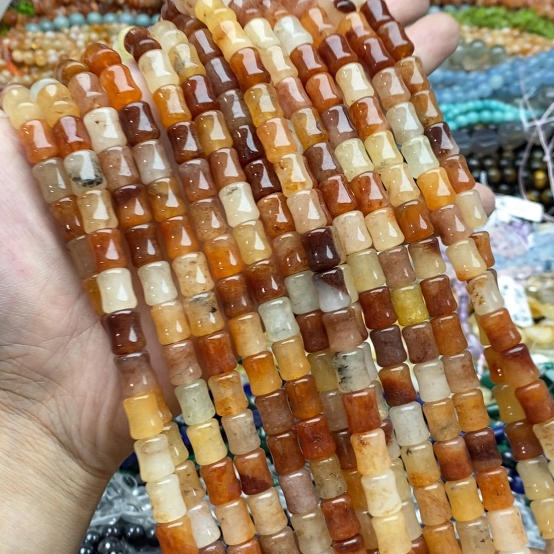 玛瑙/玉髓未镶嵌珠宝半成品一条天然8×10老k金丝玉小蛮腰