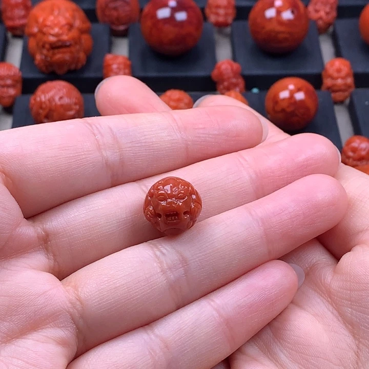未镶嵌貔犰单珠12MM+南红玛瑙