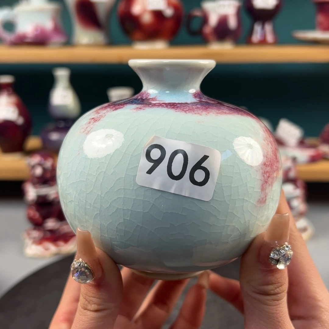 瓷片全品无暇天球瓶玉石釉纯手工