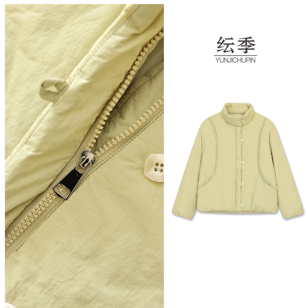【纭季原创】衣长63-65 立领拉链款轻便拼接保暖棉服女D251835