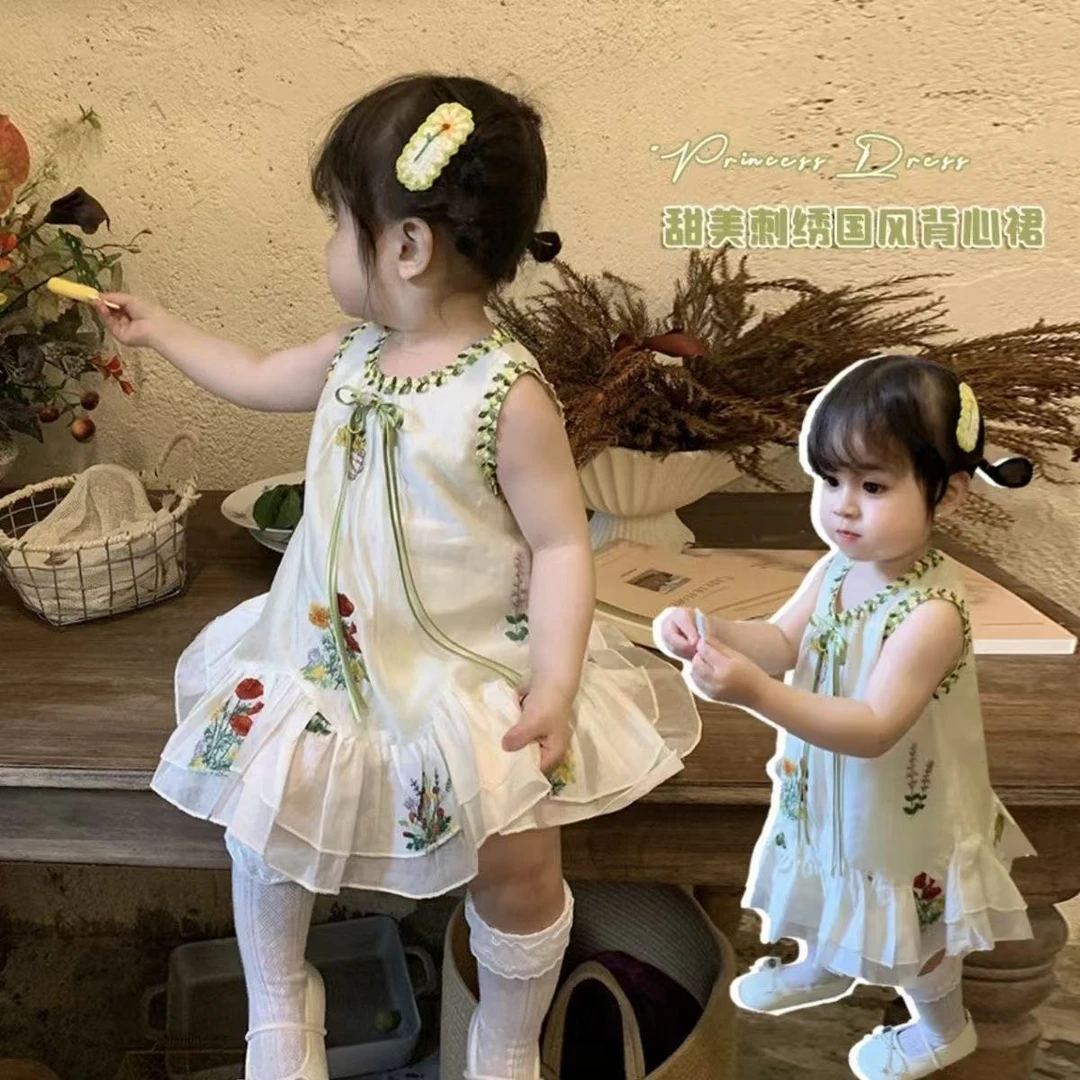 女童夏季连衣裙2025新款女宝宝提花公主裙小女孩洋气儿童甜美裙子
