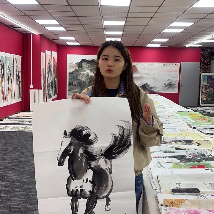 国画骏马图画作品
