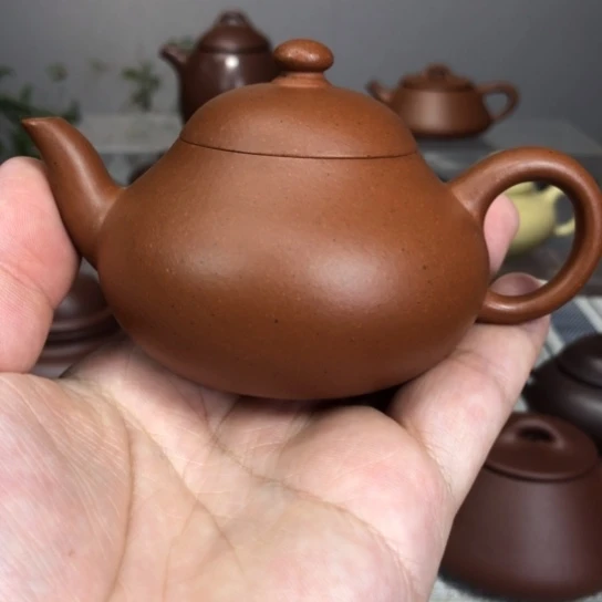 茶壶紫砂许**卉老红泥梨形壶